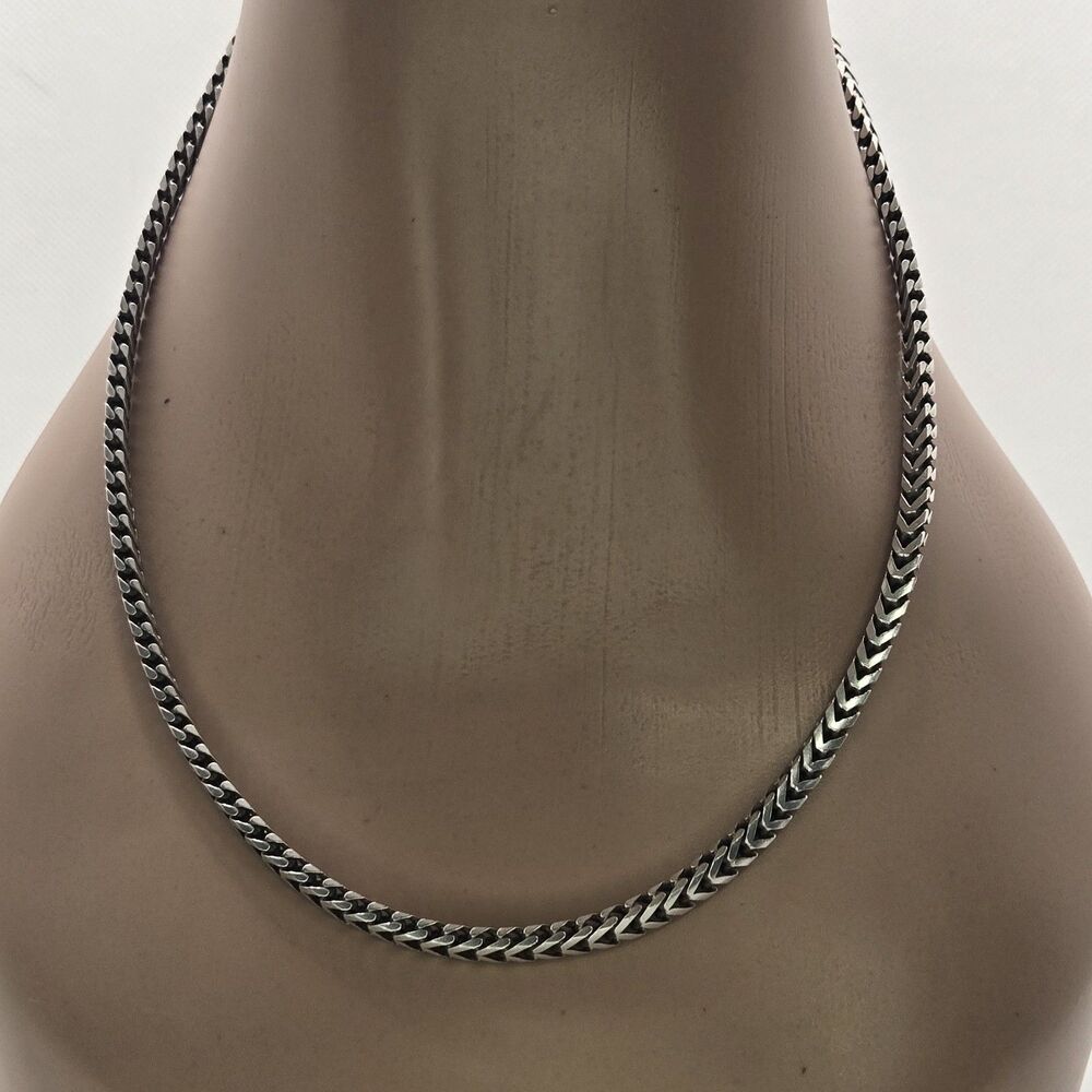 Vintage 925 Sterling Silver 24" 4mm Franco/Spiga Chain 41.1grams Made In Italy